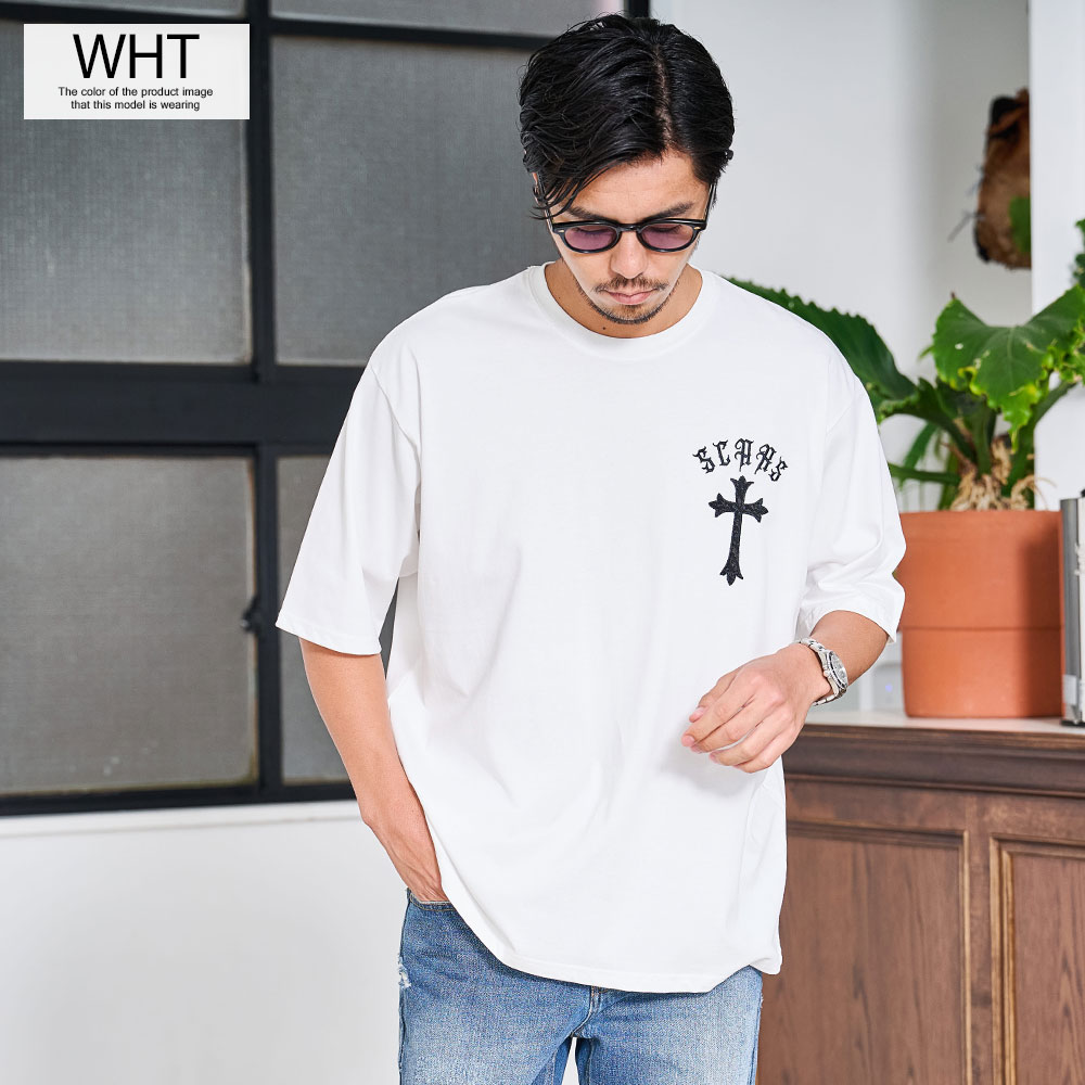 CavariA（キャバリア） Tシャツ メンズ 半袖 ブランド クロス 十字架