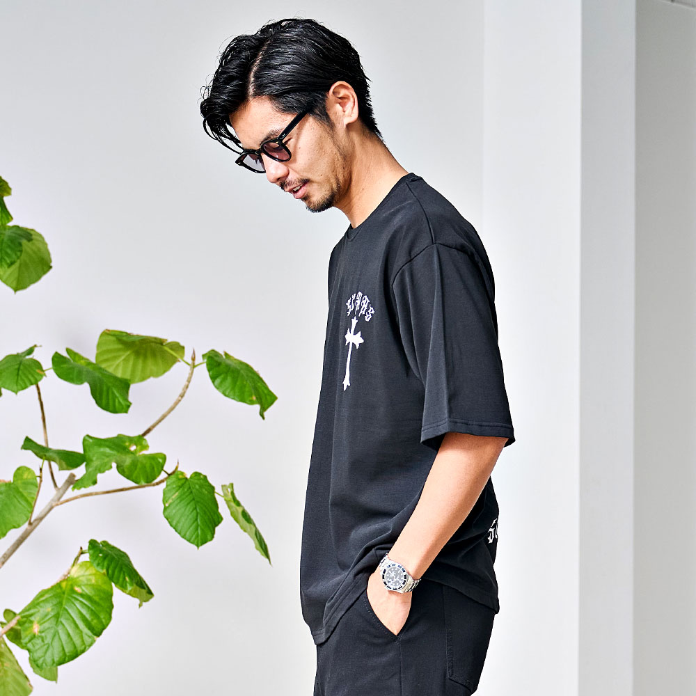 CavariA（キャバリア） Tシャツ メンズ 半袖 ブランド クロス 十字架