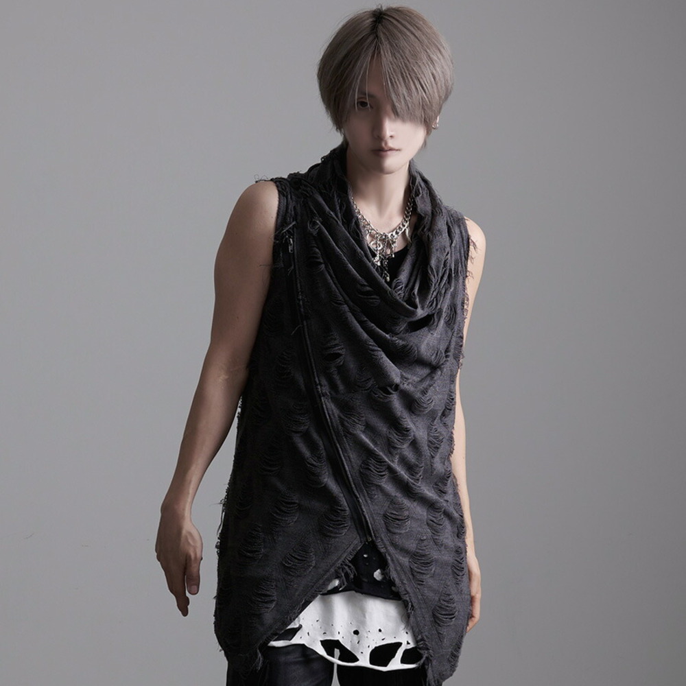 CavariA ベスト メンズ 夏 ジレ カーディガン ノースリーブ 袖なし