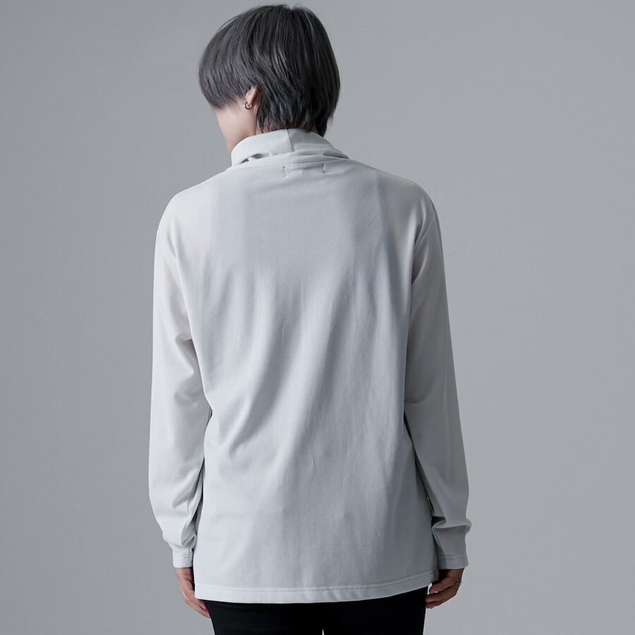 CavariA（キャバリア） ロンT メンズ 長袖 Tシャツ 無地 ラメ ボウタイ