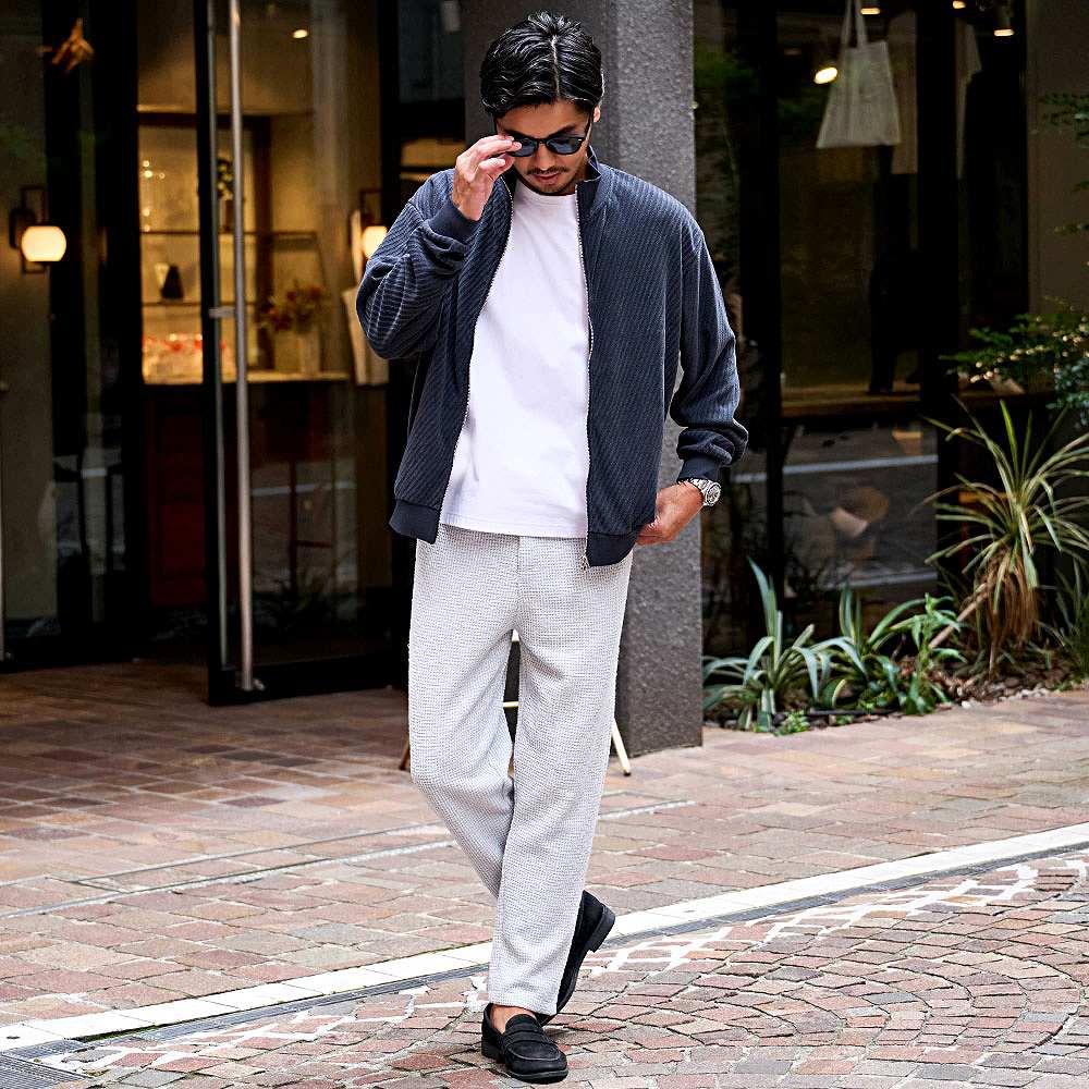 SHINYA KAZUKA 25ss ニットパンツ スパンコール　ワイドパンツ CavariA（キャバリア） イージーパンツ メンズ リラックス ニット
