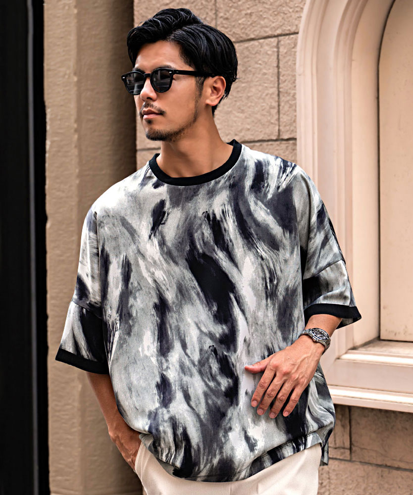 CavariA（キャバリア） Tシャツ メンズ 半袖 ブランド アート柄