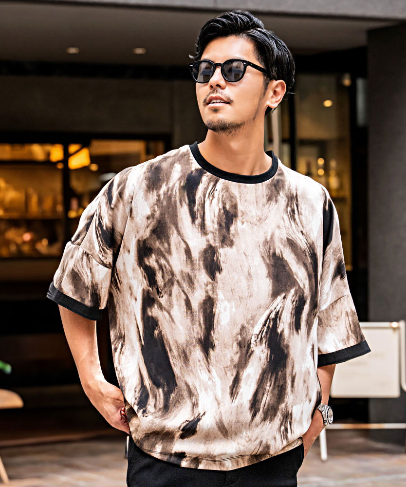 CavariA（キャバリア） Tシャツ メンズ 半袖 ブランド アート柄