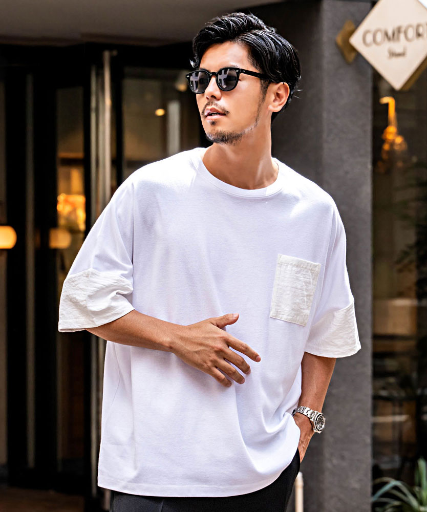 CavariA（キャバリア） Tシャツ メンズ 半袖 5分袖 ブランド 無地 