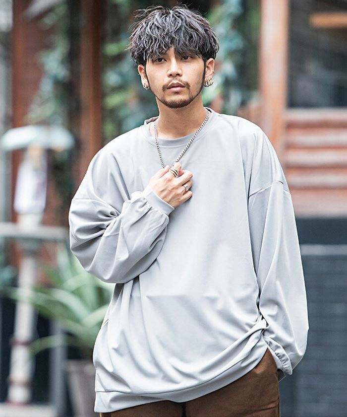 CavariA 長袖Tシャツ メンズ 大きいサイズ トップス ロンT