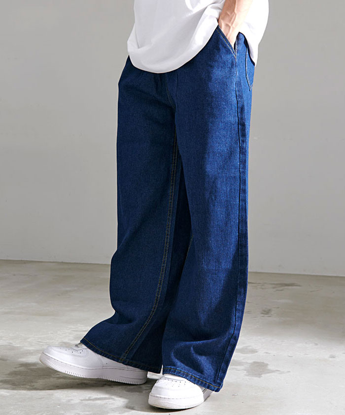 ウエスト56cmのワイドデニムパンツ（メンズジーンズ、デニム）の商品
