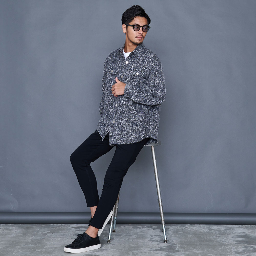 CavariA（キャバリア） ジャケット メンズ 長袖シャツ ツイード