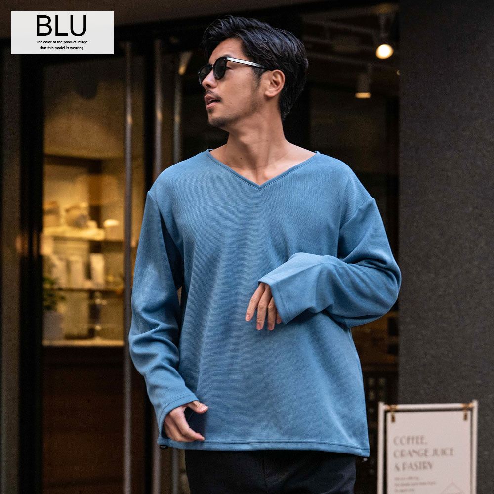 CavariA（キャバリア） ロンT メンズ ブランド 長袖 Tシャツ Vネック