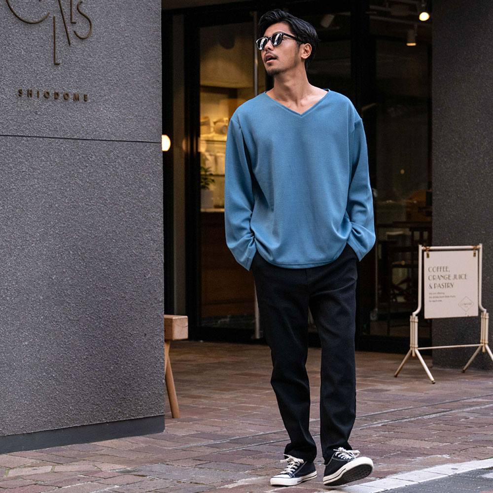 CavariA（キャバリア） ロンT メンズ ブランド 長袖 Tシャツ Vネック
