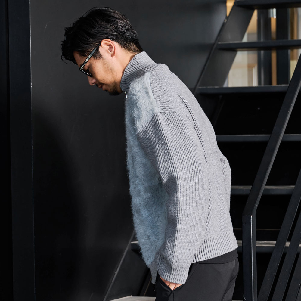 CavariA（キャバリア） ブルゾン メンズ ファー切替 ジップアップ 防寒 