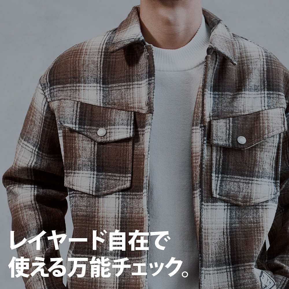 CavariA（キャバリア） CPOジャケット メンズ チェック柄 シャツ