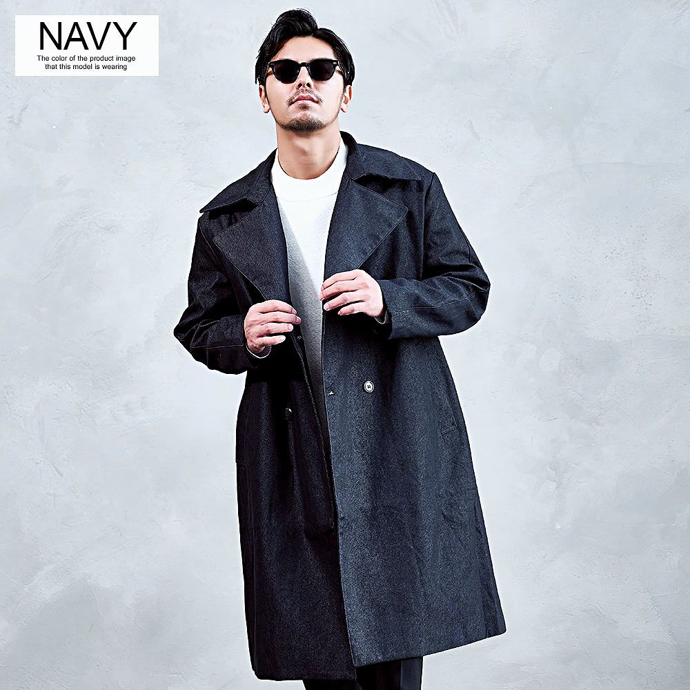 CavariA（キャバリア） トレンチコート メンズ ロングコート デニム