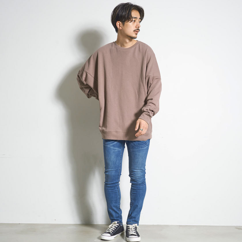 Quot トレーナー メンズ スウェット クルーネック 無地 シンプル オーバーサイズ 裏毛 ブランド ドルマン カジュアル きれいめ ユニセックス Cavaria 保障できる