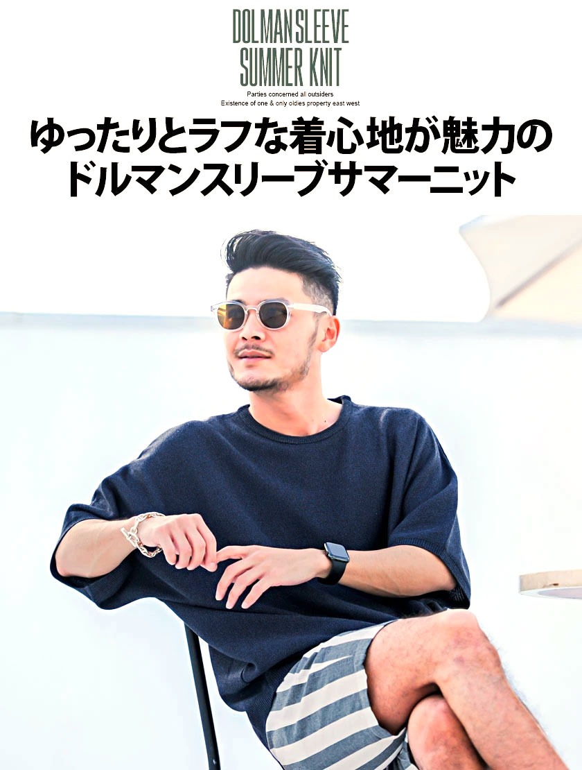 サマーニット メンズ 半袖 50代 夏 薄手 ...の詳細画像1