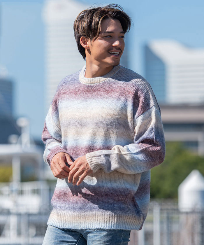 CavariA ニット セーター メンズ レディース 長袖 モヘア CavariA ニット セーター メンズ レディース 長袖 モヘア