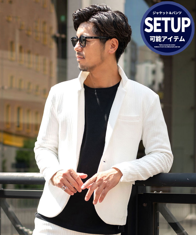 CavariA ジャケット メンズ おしゃれ テーラード ニットソー アウター