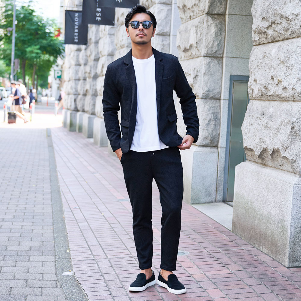 イージーパンツ メンズ ブランド おしゃれ ボトムス テーパードパンツ スラックス ドローコード 千鳥 千鳥柄 大人 上品 快適 CavariA 大人 20代 30代 40代 50代 ちょいワル ユニセックス 男性 男 服 秋 冬 秋冬 ファッション ホワイト グレー ブラック M L XL LL [CAST25-28] CavariA（キャバリア） イージーパンツ メンズ ブランド テーパード