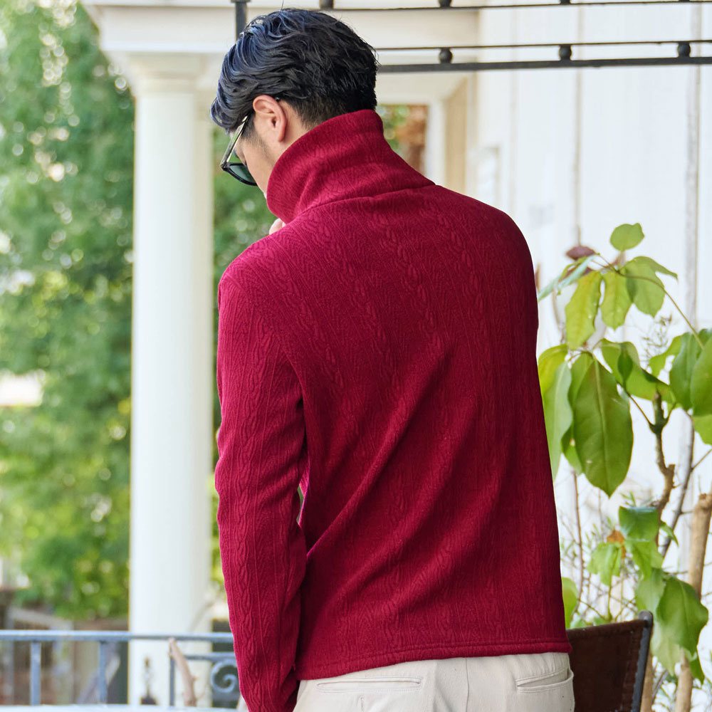 CavariA（キャバリア） Tシャツ メンズ 長袖 タートルネック