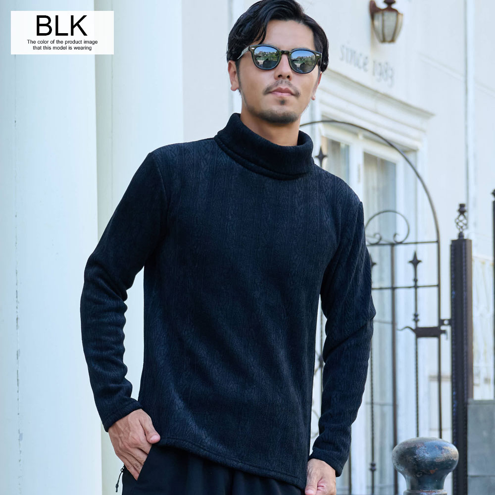 CavariA（キャバリア） Tシャツ メンズ 長袖 タートルネック