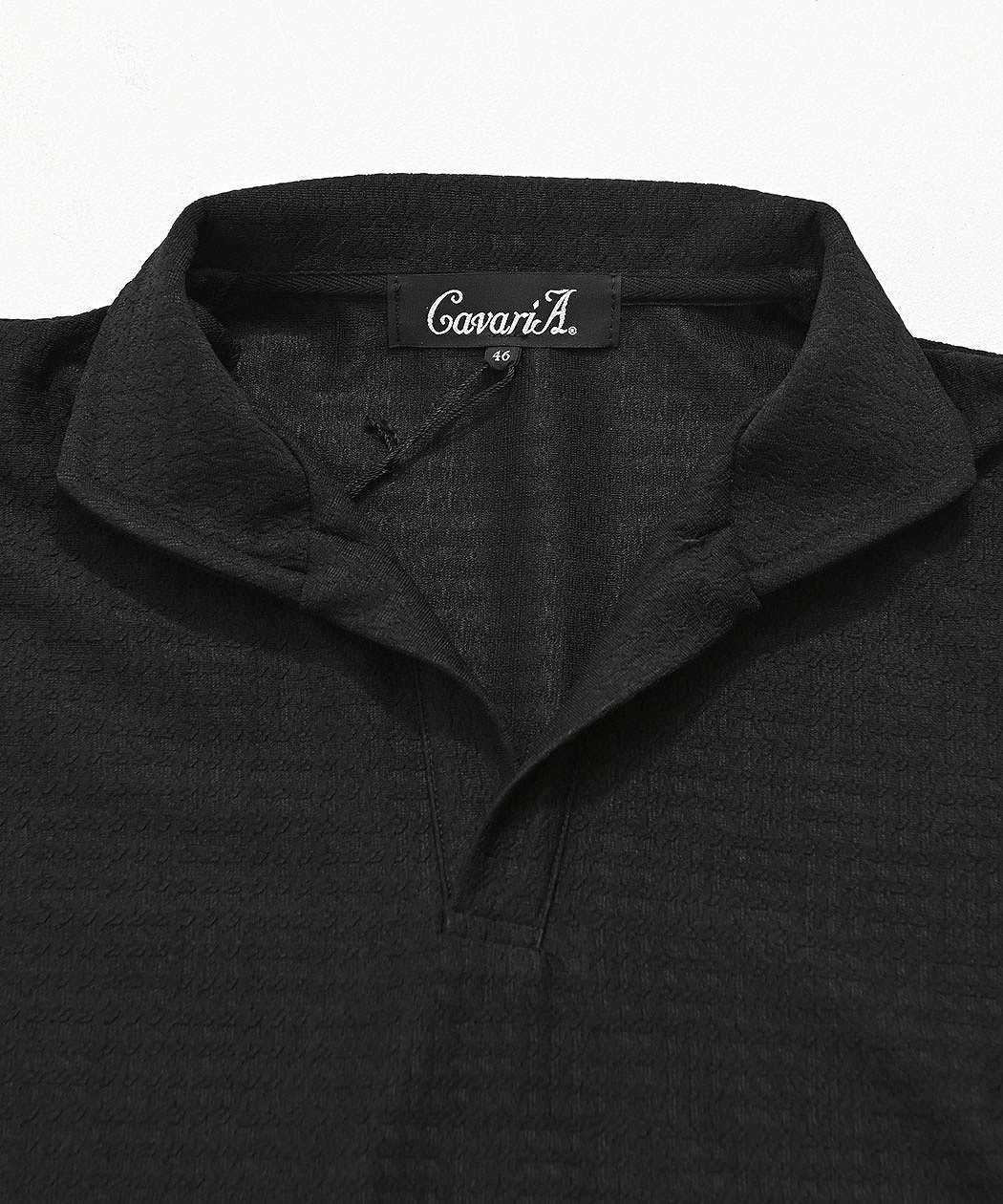 CavariA（キャバリア） ポロシャツ メンズ 半袖 立ち襟 開襟 ワイヤー