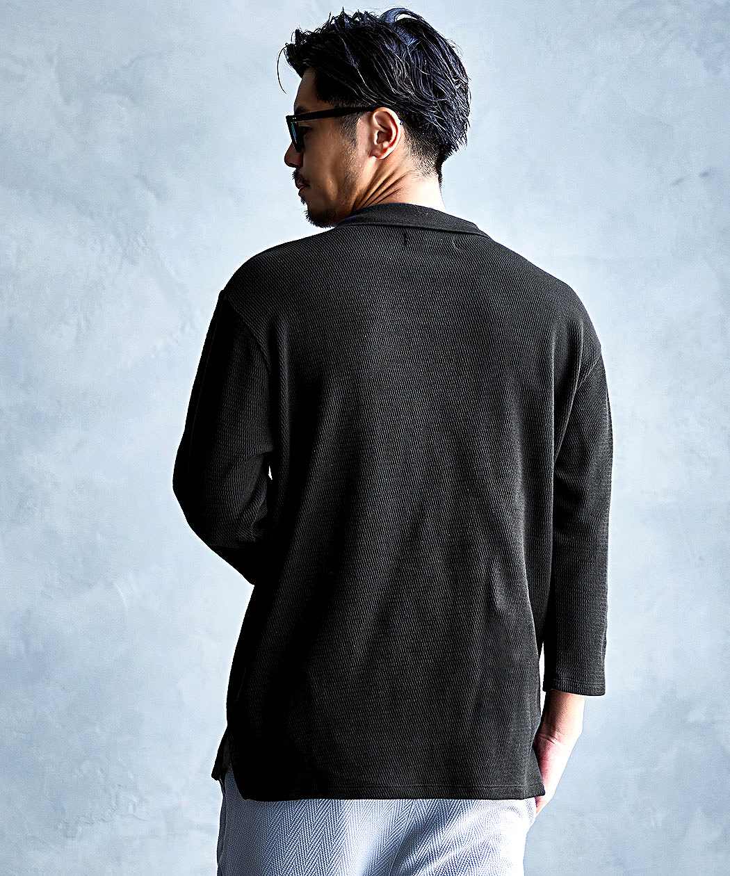 CavariA（キャバリア） ポロシャツ メンズ 7分袖 スキッパー Vネック