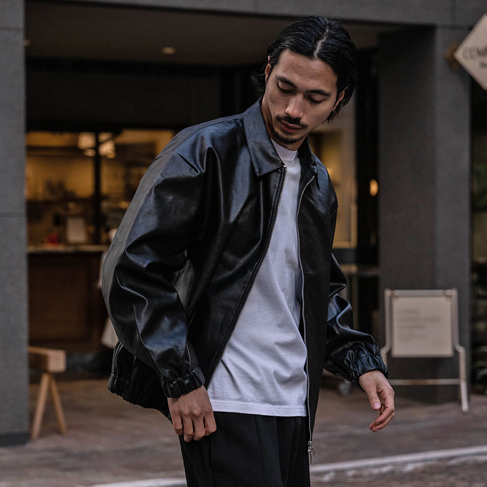 CavariA レザージャケット メンズ 合成皮革 ライダース 大きい