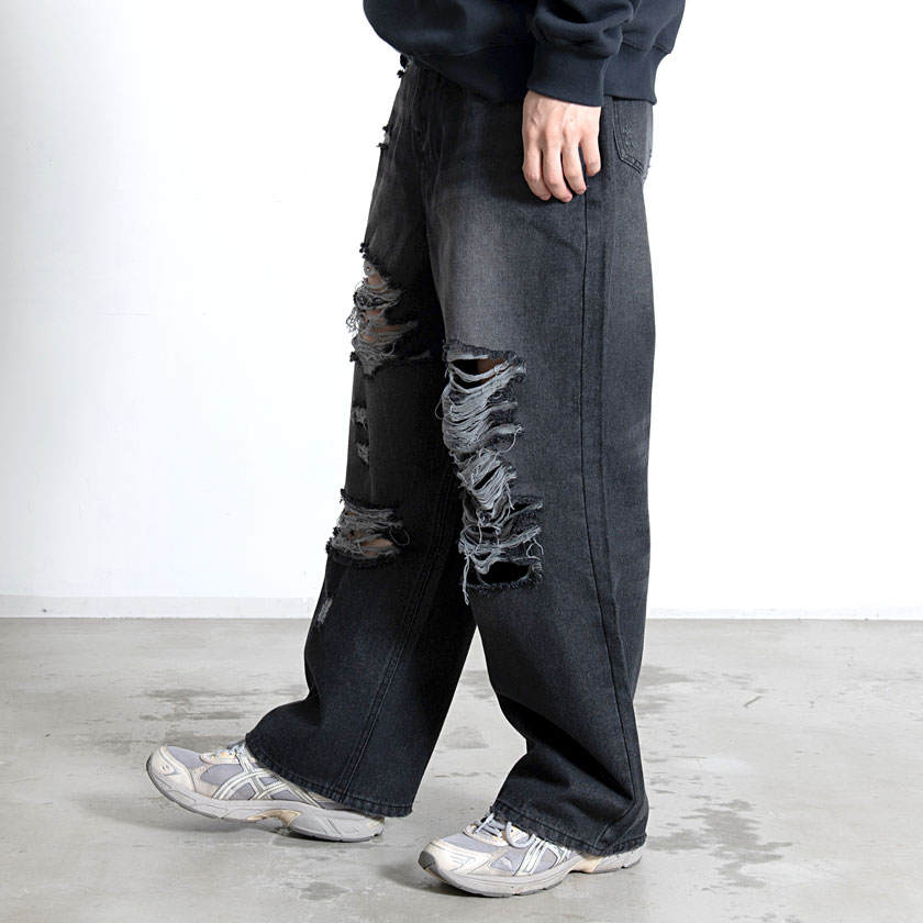 CavariA（キャバリア） デニムパンツ メンズ ワイド ストレート