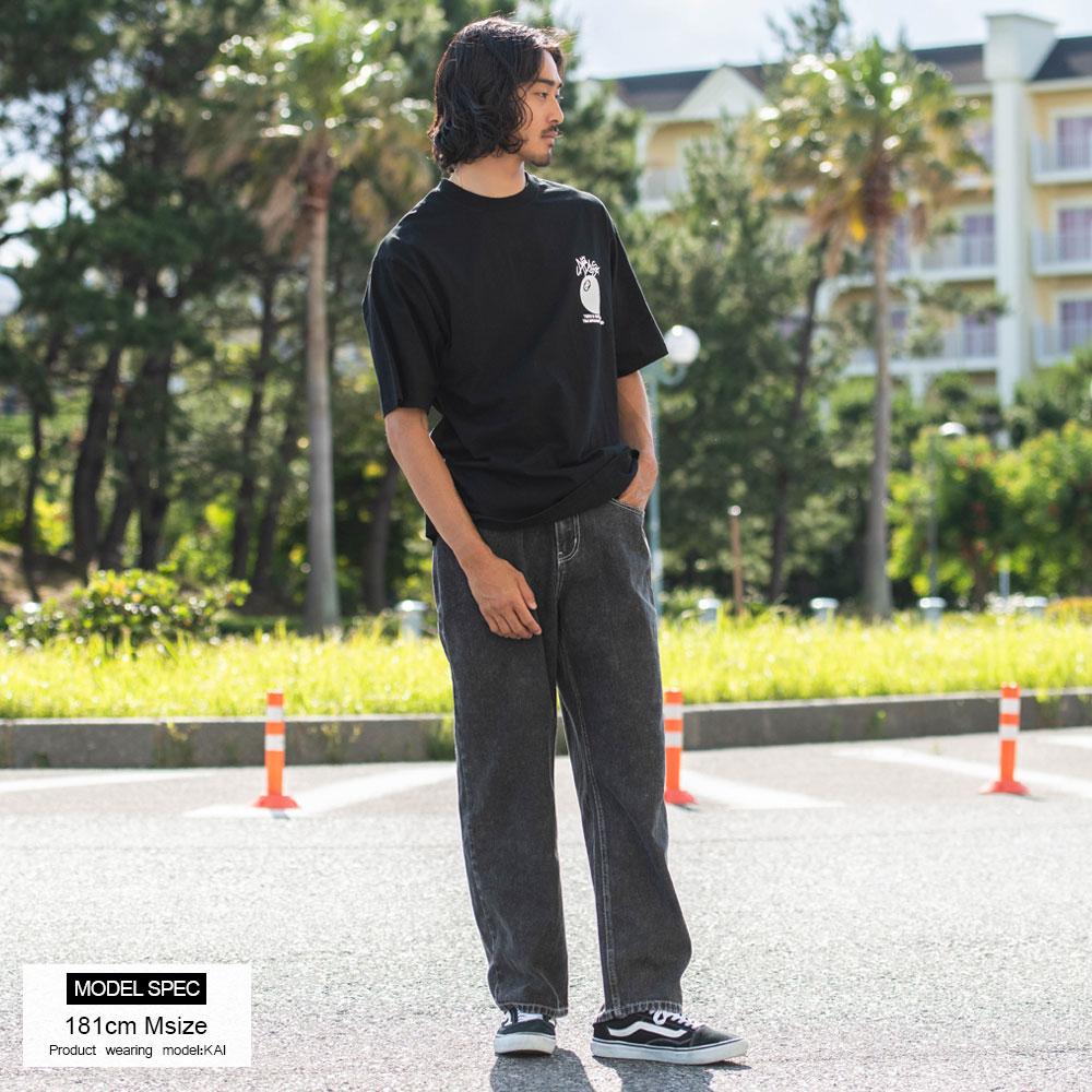 デニムパンツ メンズ ワイドパンツ 太め ジーンズ ジーパン バギー ストレート ゆったり 黒 40代 50代 | CavariA | 05
