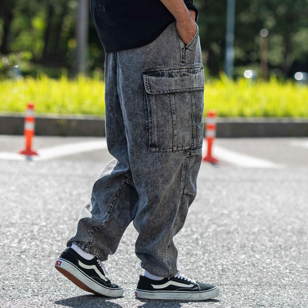 バックスラッシュワイドデニムパンツ[qu83] | レディース