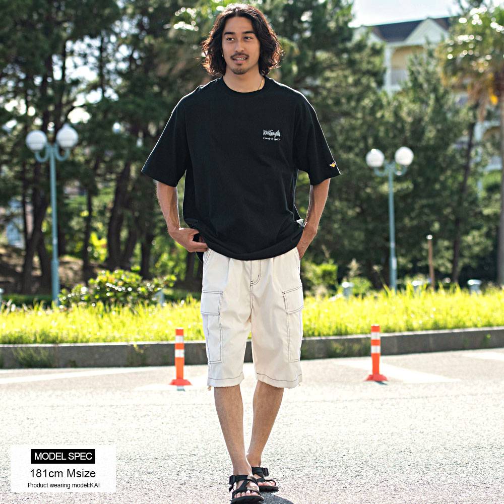 CavariA ハーフパンツ メンズ ショートパンツ 短パン ワイド