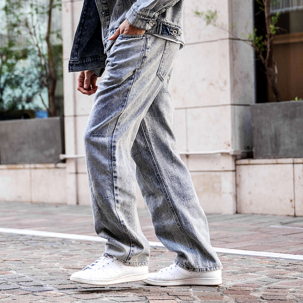 CavariA（キャバリア） ワイドパンツ メンズ デニム バギー ゆったり