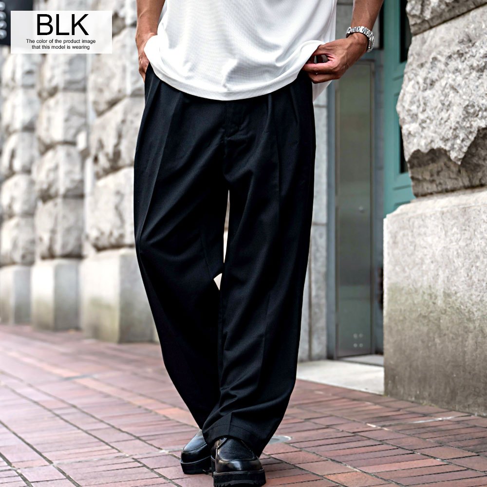 AVALONE ワイド バギー スラックス ブラック SUPERBAGGYSLACKS – WEGO