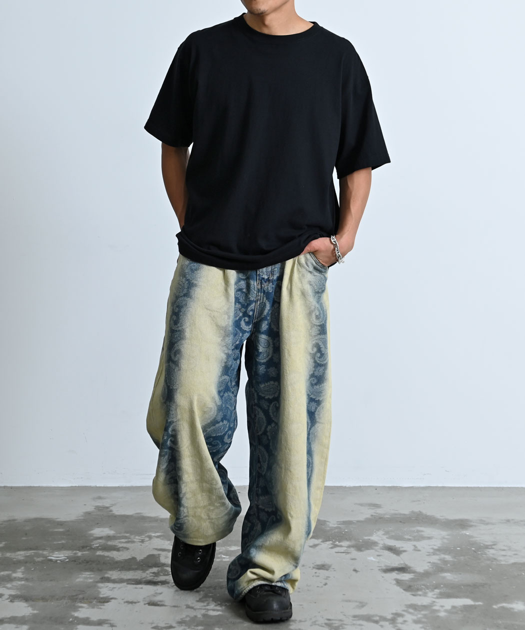 CavariA（キャバリア） デニムパンツ メンズ ワイド ブランド 