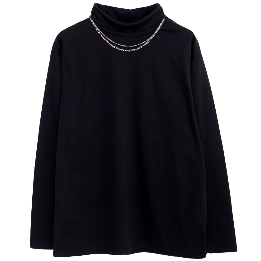 CavariA（キャバリア） Tシャツ メンズ 長袖 無地 インナー ネックレス