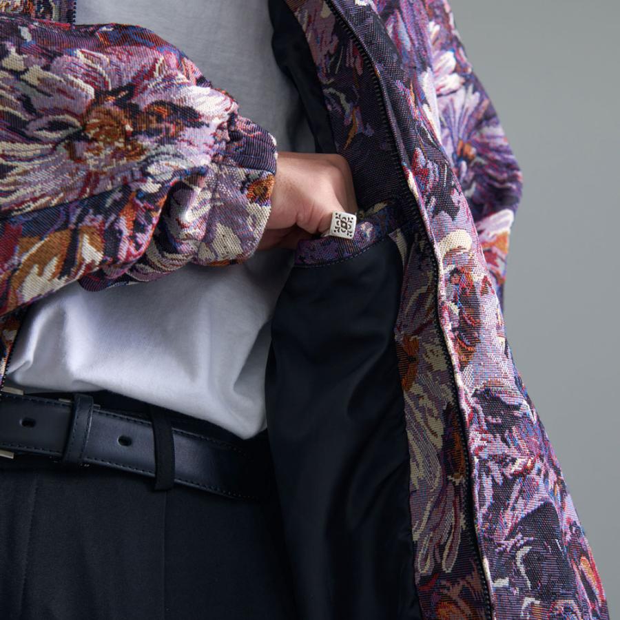 ブルゾン メンズ アウター 長袖 ジャケット 大きいサイズ ゆったり ゴブラン織り 花柄 総柄｜silverbulletxfuga｜16