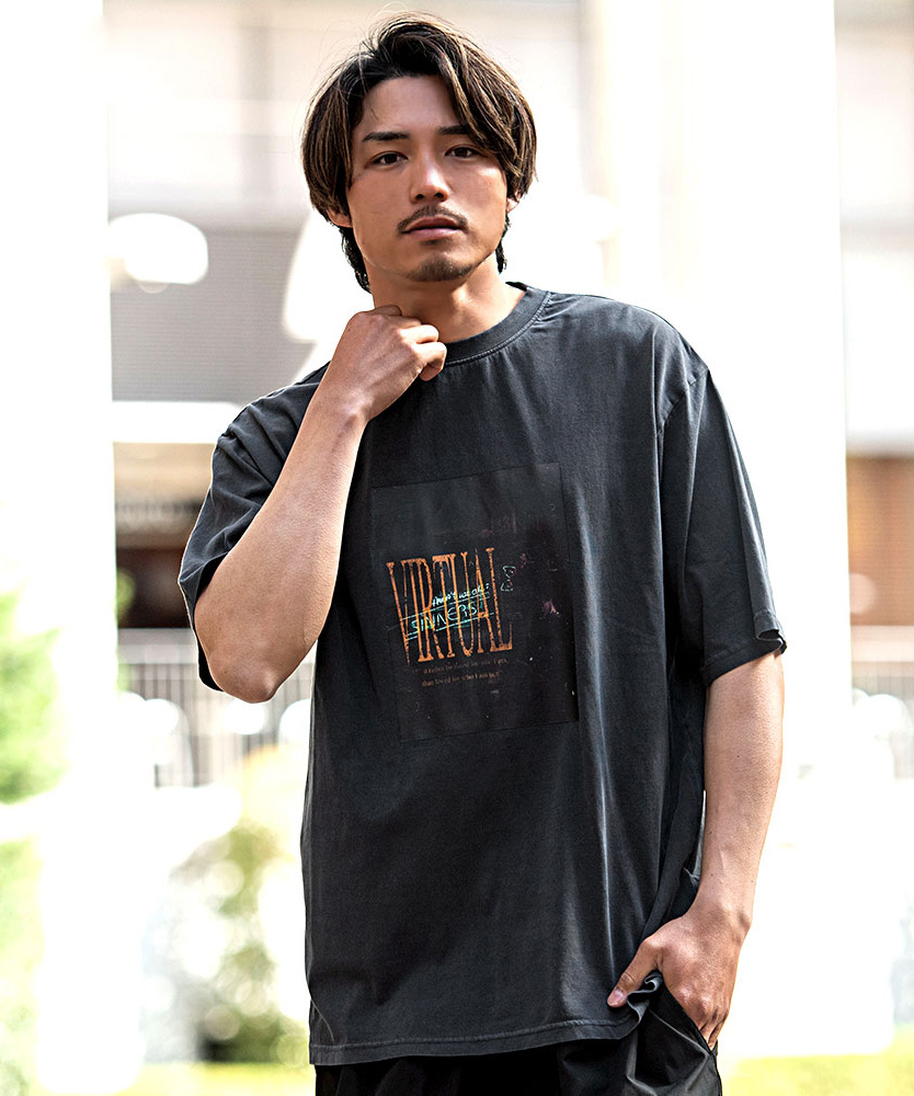Cavaria プリント Tシャツ 44 黒　キャバリア 楽天市場】【送料無料】Tシャツ メンズ 半袖 ブランド おしゃれ