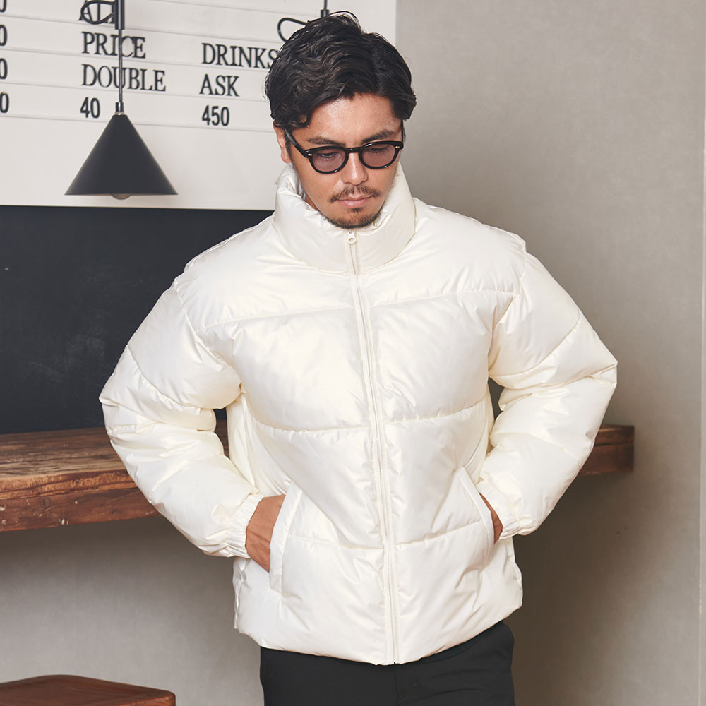 中綿 ジャケット メンズ アウター ブルゾン 中綿ブルゾン 中綿ジャケット ブランド おしゃれ 大人 刺繍 ロゴ 暖かい 防寒着 ジャンバー ジャンパー シャイニー シンプル 無地 CavariA 20代 30代 40代 ユニセックス 男性 男 服 秋 冬 秋冬 冬服 ファッション [CAWI24-40] CavariA（キャバリア） 中綿 ジャケット メンズ アウター ブルゾン