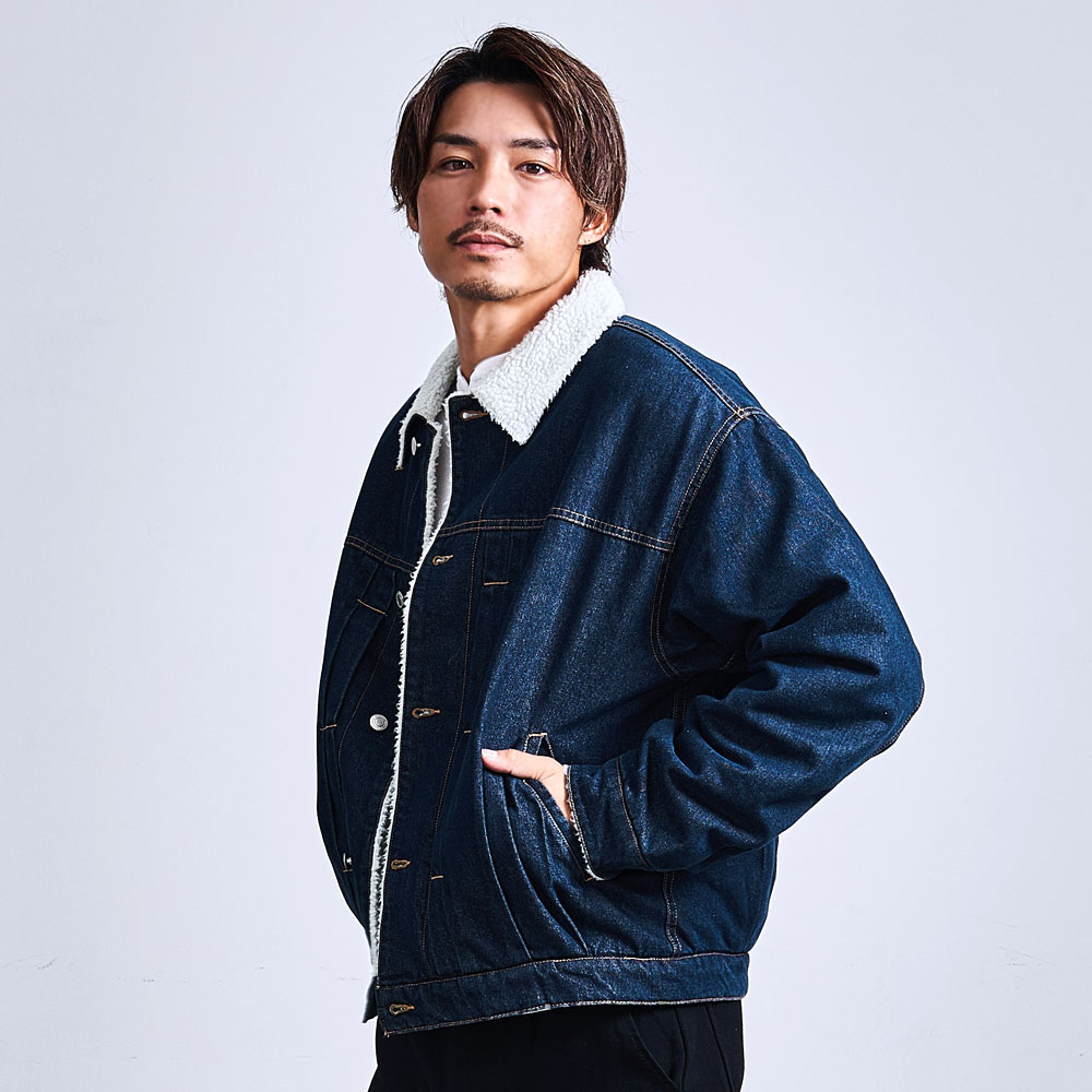 CavariA（キャバリア） デニムジャケット メンズ 裏ボア Gジャン