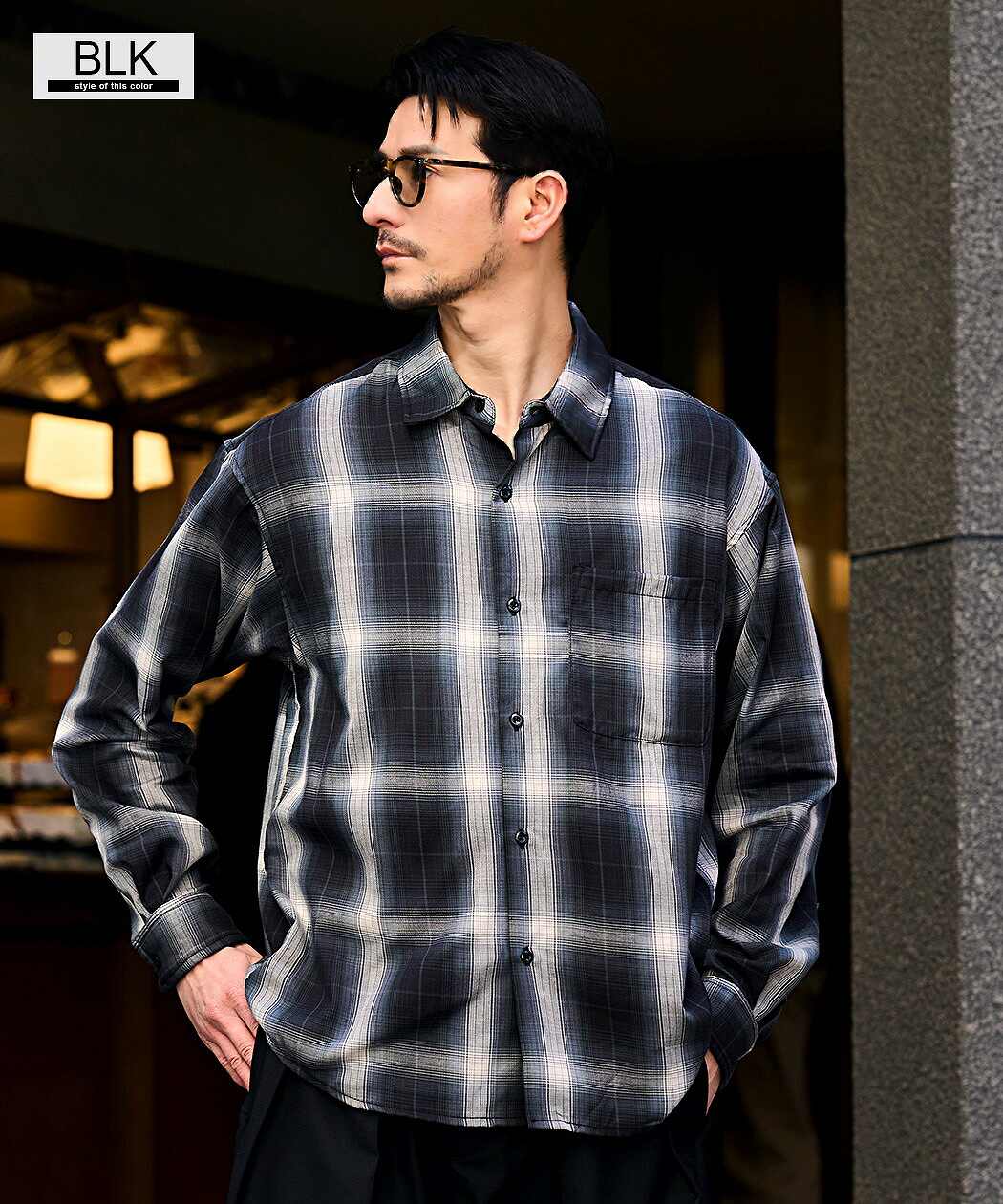 CavariA（キャバリア） チェックシャツ メンズ 長袖 オンブレ アメカジ