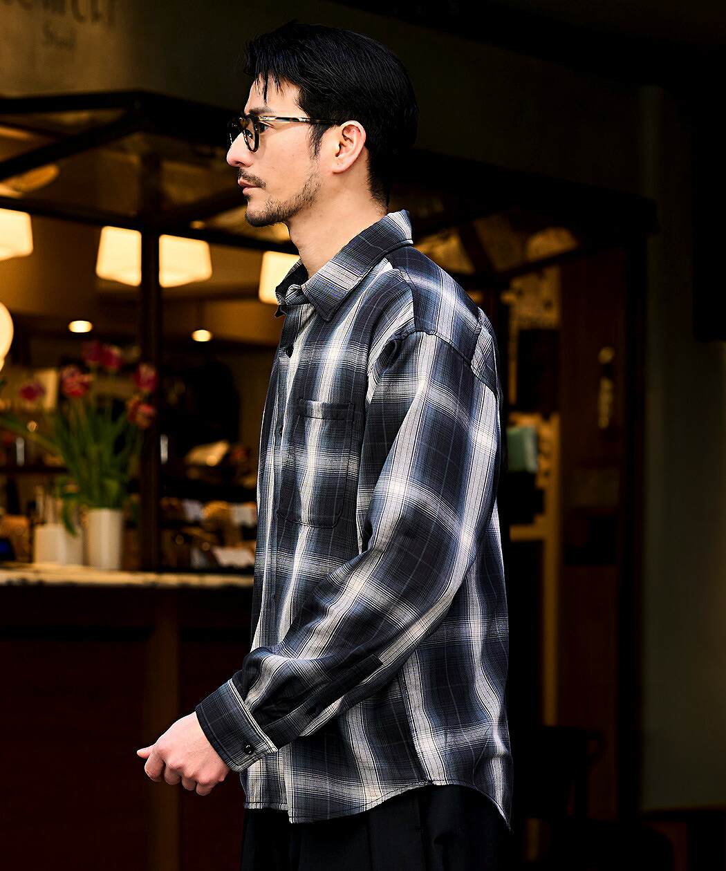 CavariA（キャバリア） チェックシャツ メンズ 長袖 オンブレ アメカジ