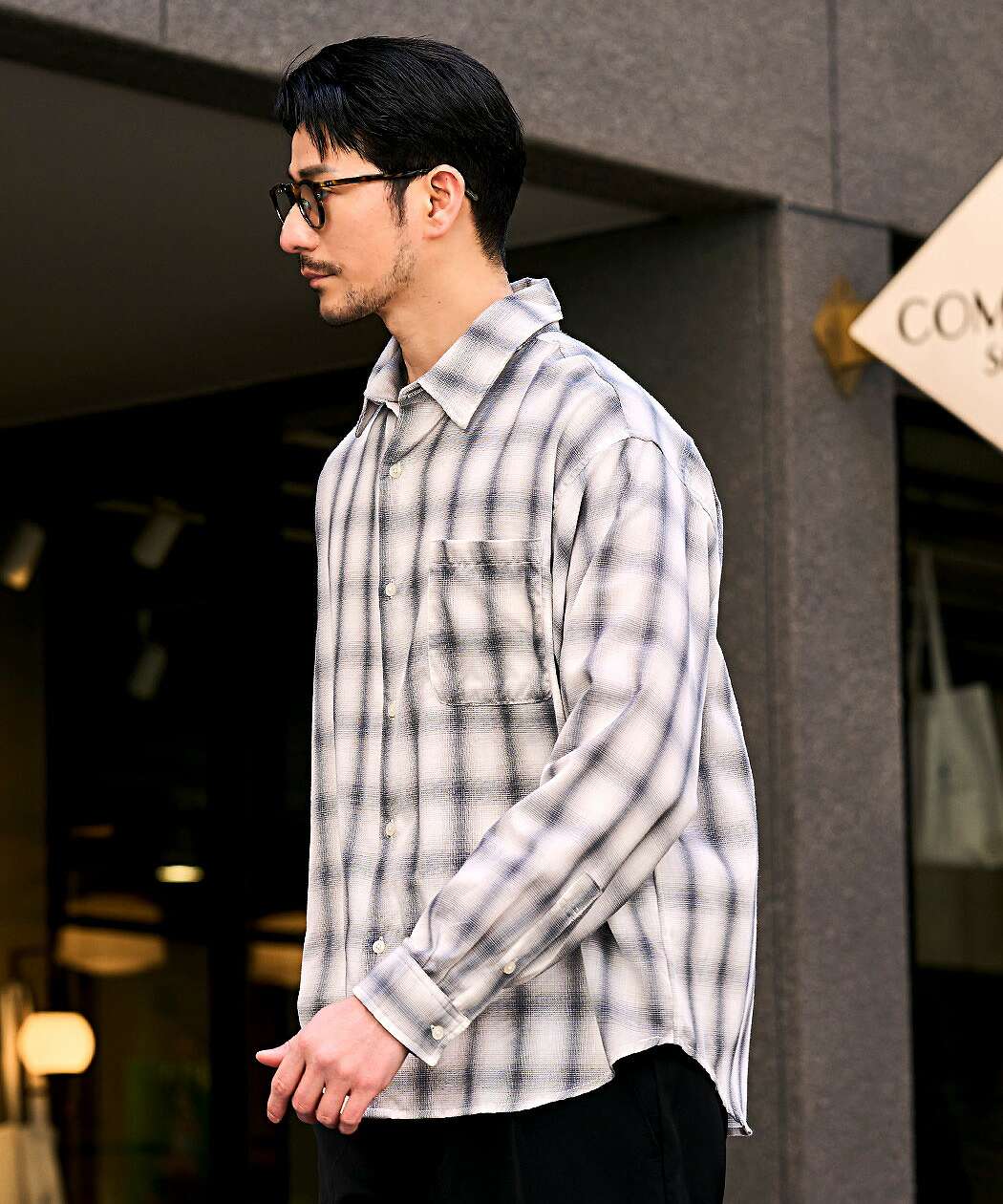 CavariA（キャバリア） チェックシャツ メンズ 長袖 オンブレ アメカジ
