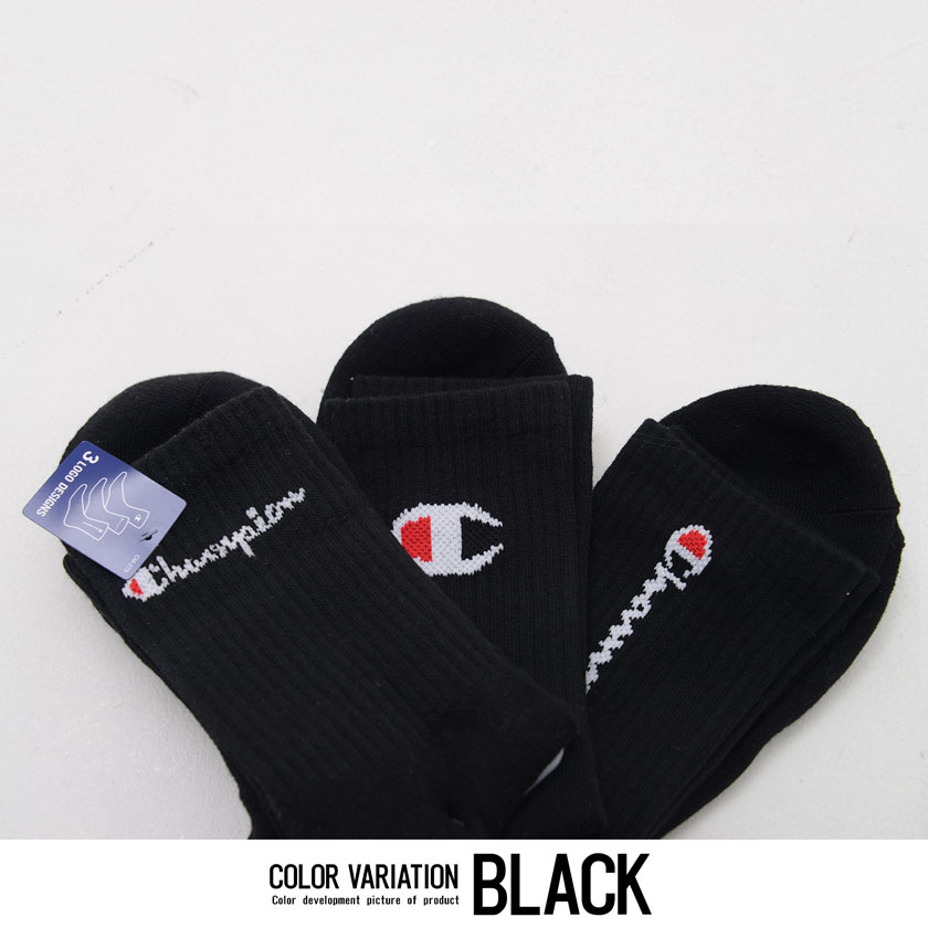 Champion チャンピオン ソックス 靴下 メンズ ブランド 3足