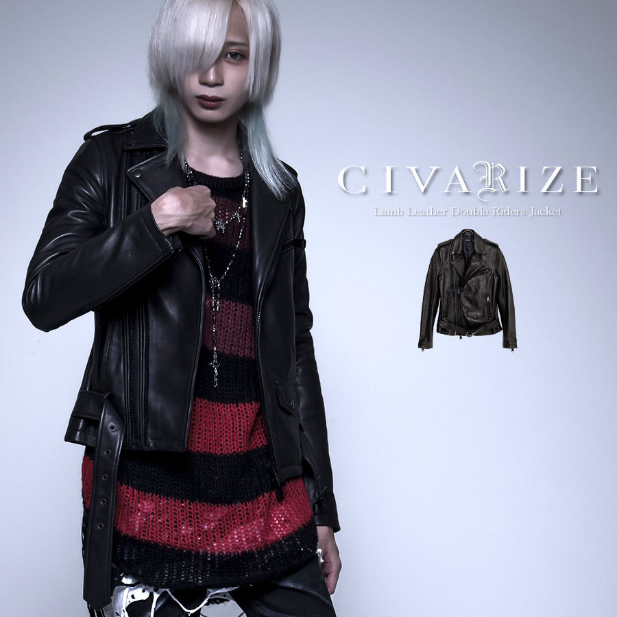 クーポン対象外 CIVARIZE シヴァーライズ ラムレザーダブルライダース