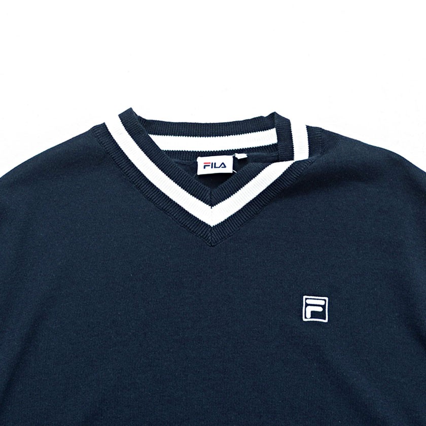 FILA ニットベスト メンズ フィラ Vネックニットベスト/全3色 V