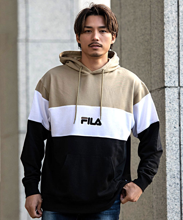 FILA フィラ パーカー メンズ 長袖 ブランド おしゃれ プルオーバー ロゴ 刺繍 黒 レディー...