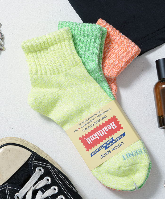 Healthknit メンズ 靴下 ソックス 3足セット ロング 厚手 ライン