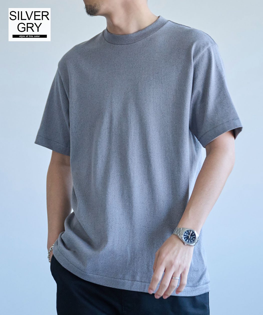 Hanes（ヘインズ） Tシャツ メンズ レディース 半袖 MOKU 杢グレー 