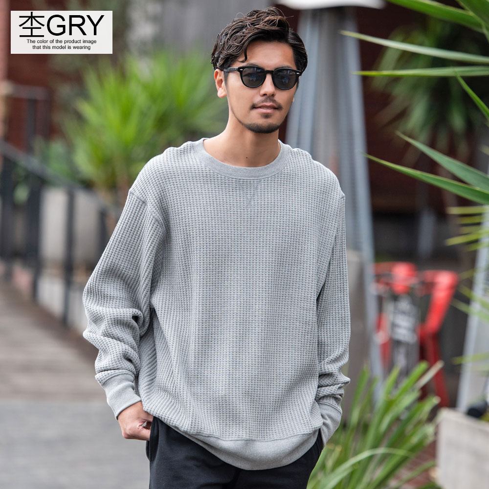 Tシャツ メンズ 長袖 無地 インナー ワッフル サーマル 大きいサイズ トレーナー JEMORGAN 白 黒 春 秋 冬 | JEMORGAN | 06