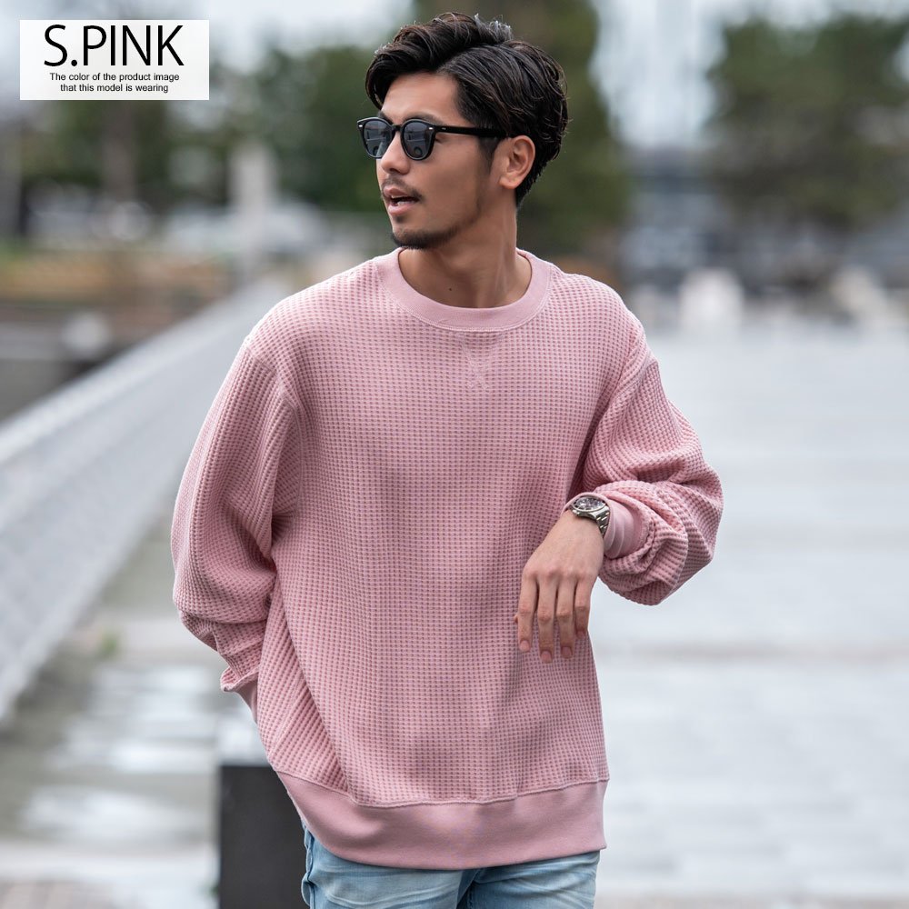 Tシャツ メンズ 長袖 無地 インナー ワッフル サーマル 大きいサイズ トレーナー JEMORGAN 白 黒 春 秋 冬 | JEMORGAN | 08