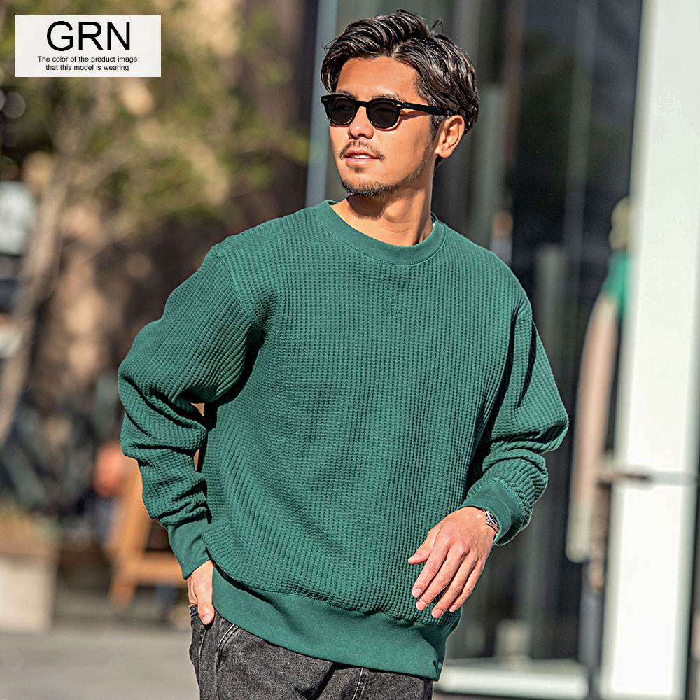 Tシャツ メンズ 長袖 無地 インナー ワッフル サーマル 大きいサイズ トレーナー JEMORGAN 白 黒 春 秋 冬 | JEMORGAN | 13